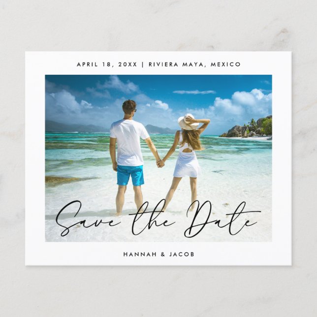 Budget Modern Photo Save the Date Flyer (Front)