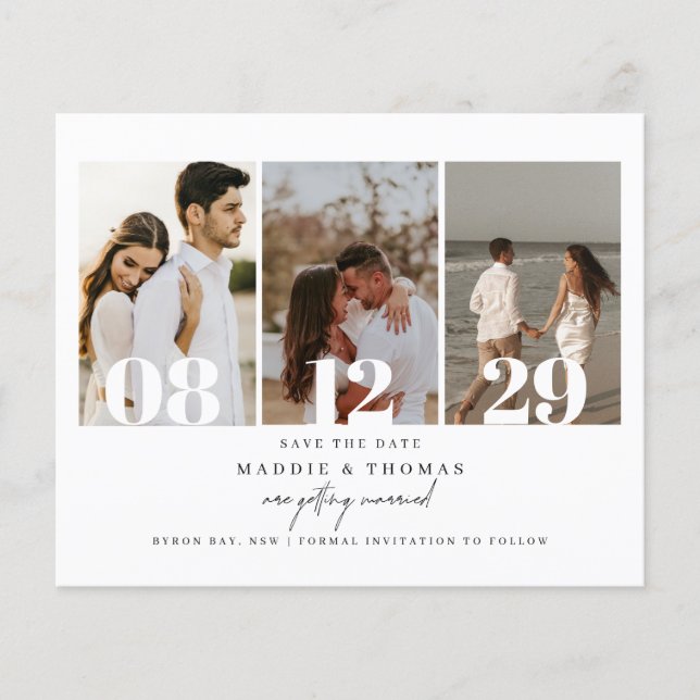 Budget modern photo Save the Date Invitation Flyer (Front)