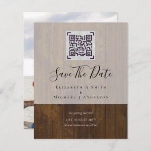BUDGET Modern PHOTO SAVE THE DATE QR CODE RSVP