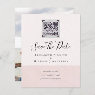 BUDGET Modern PHOTO SAVE THE DATE QR CODE RSVP