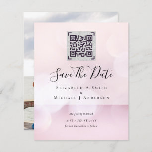 BUDGET Modern PHOTO SAVE THE DATE QR CODE RSVP