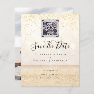 BUDGET Modern PHOTO SAVE THE DATE QR CODE RSVP