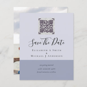 BUDGET Modern PHOTO SAVE THE DATE QR CODE RSVP