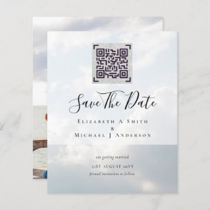 BUDGET Modern PHOTO SAVE THE DATE QR CODE RSVP