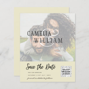 BUDGET Modern PHOTO Save The Date QR CODE RSVP