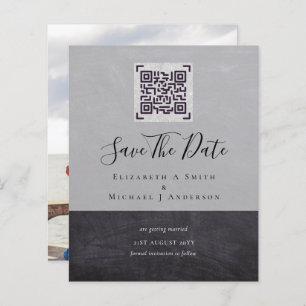BUDGET Modern PHOTO SAVE THE DATE QR CODE RSVP