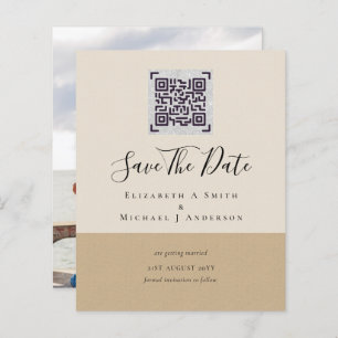 BUDGET Modern PHOTO SAVE THE DATE QR CODE RSVP