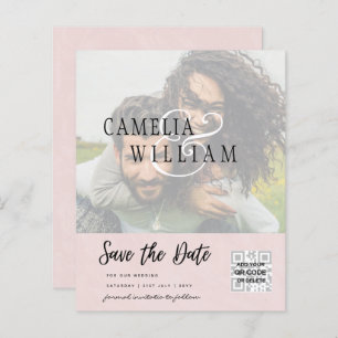 BUDGET Modern PHOTO Save The Date QR CODE RSVP