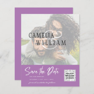 BUDGET Modern PHOTO Save The Date QR CODE RSVP