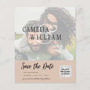 BUDGET Modern PHOTO Save The Date QR CODE RSVP Flyer