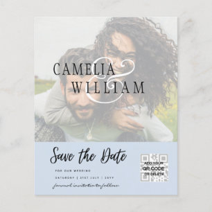 BUDGET Modern PHOTO Save The Date QR CODE RSVP Flyer
