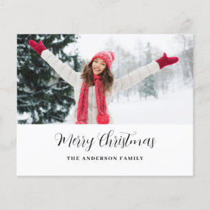 Budget Modern Photo Script Christmas Card