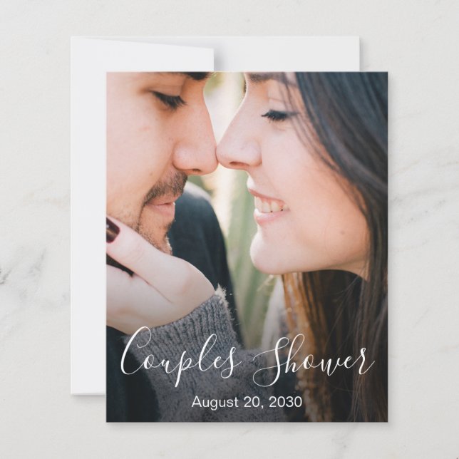 Budget Modern Photo Script Couples Shower  (Front)