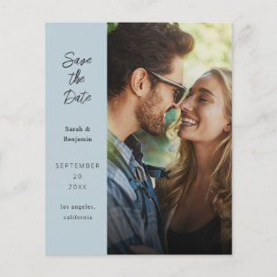 Budget Modern Photo & Side Save the Date - D Blue Flyer