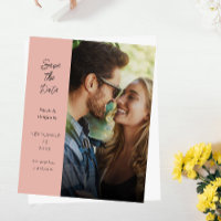 Budget Modern Photo & Side Save the Date - Rose