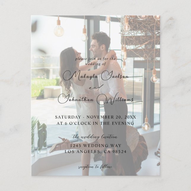 Budget Modern Photo Vertical 9 Wedding Flyer (Front)