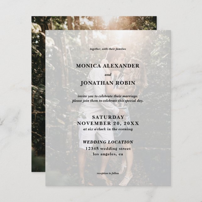 Budget Modern Photo Vertical Wedding (Front/Back)