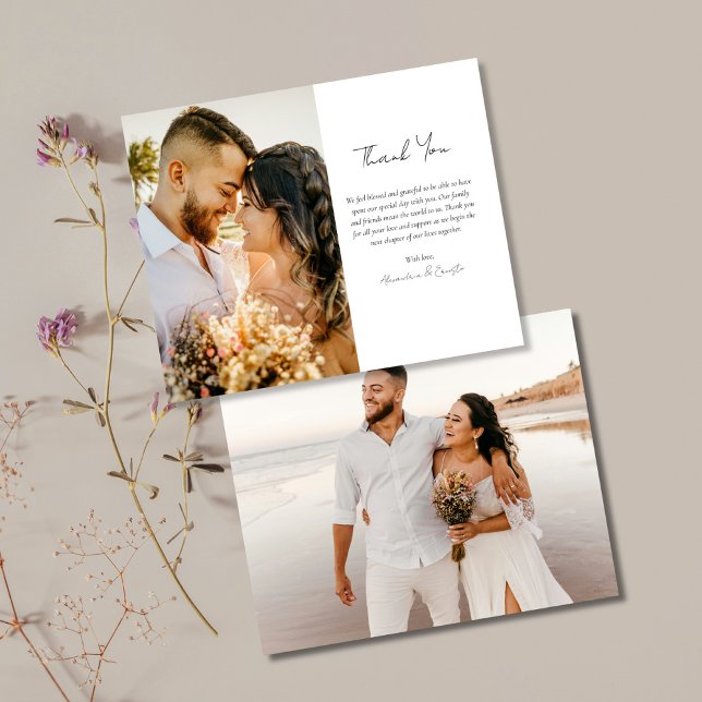 Budget Modern Photo Wedding Thank You (Creator Uploaded)