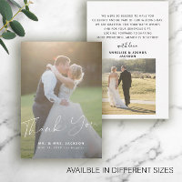 Budget modern photo wedding thank you MINI SIZE