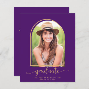 Budget Modern Purple Gold Arch Photo Graduation