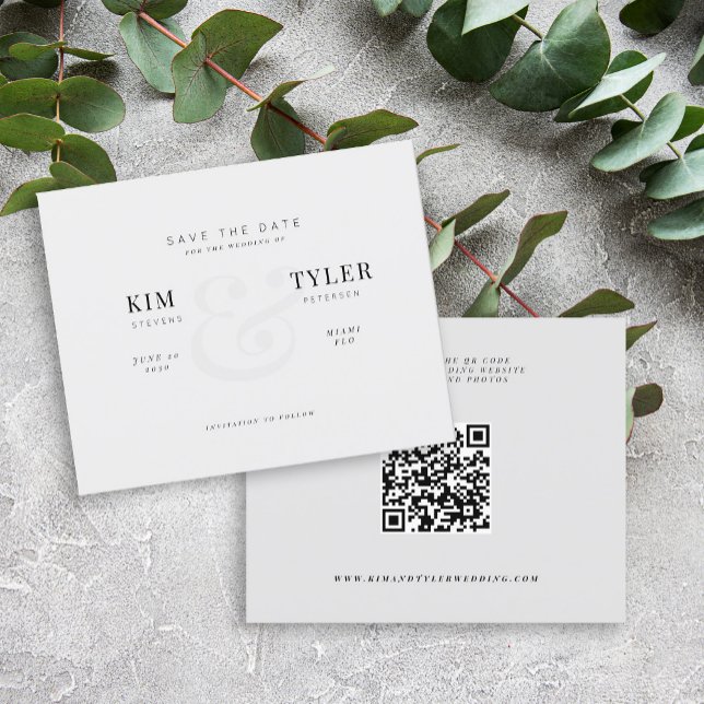 Budget modern QR CODE wedding save the date (Creator Uploaded)