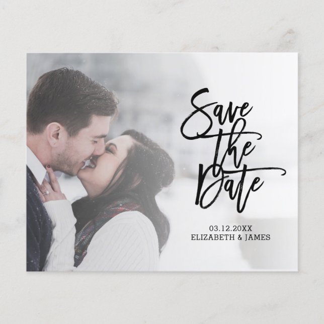BUDGET Modern Rustic Save The Date Photo  Flyer (Front)