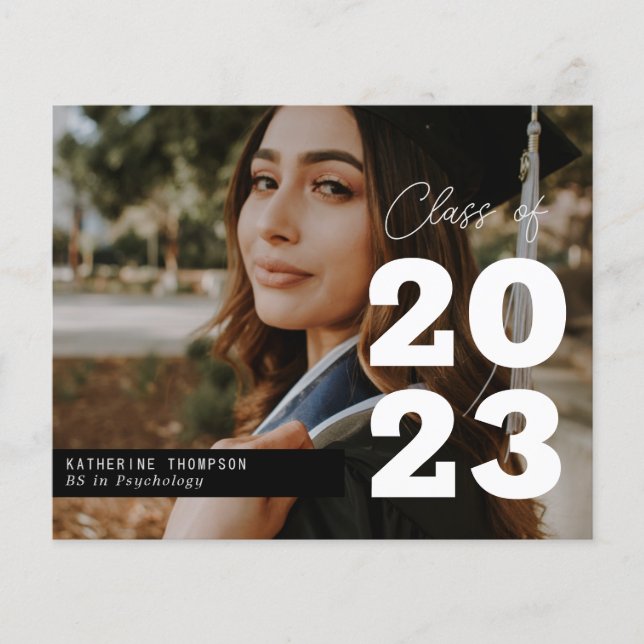 Budget Modern Script Graduation Class Year   (Front)