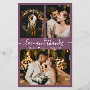 Budget Modern Script Photo Wedding Thank You Card