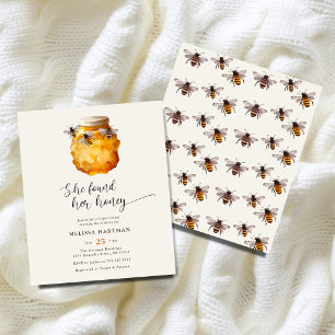 Budget Modern She Found Her Honey Bridal Shower Flyer
