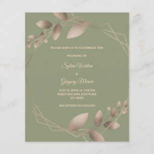 Budget Modern Simple botanical sage green gold 