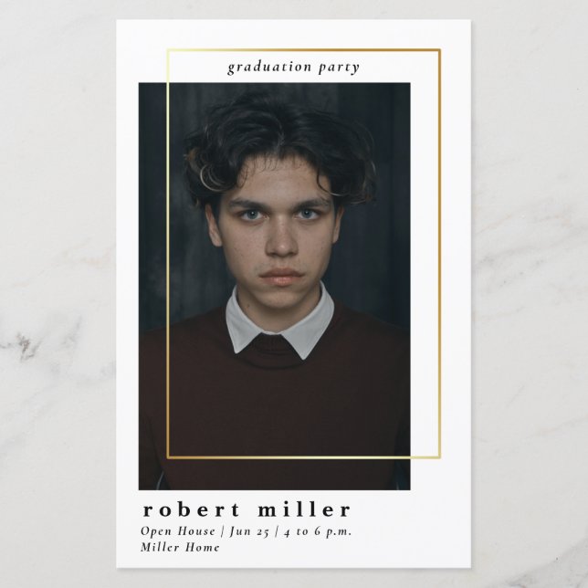 Budget Modern Simple Photo Graduation Invitation (Front)