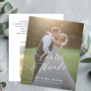 Budget modern simple photo wedding love and thanks