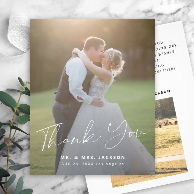 Budget modern simple photo wedding thank you flyer (Creator Uploaded)