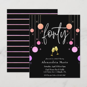 Budget Modern Sparkle 40th Birthday