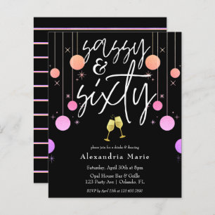 Budget Modern Sparkle Sassy & 60 Birthday
