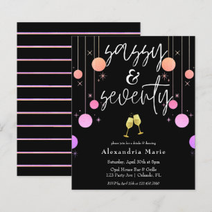 Budget Modern Sparkle Sassy & 70 Birthday