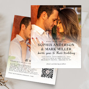Budget Modern Stylish 2 Photo Wedding Invitation