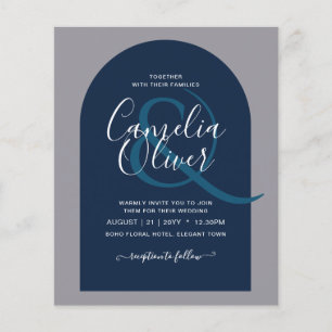BUDGET Modern Typography Arch Minimalist Wedding