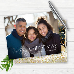 Budget Modern Typography Christmas Holiday Photo