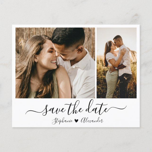 Budget Modern Typography Photo Save The Date Flyer (Front)