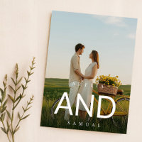 Budget Modern Typography Photo Wedding Invites