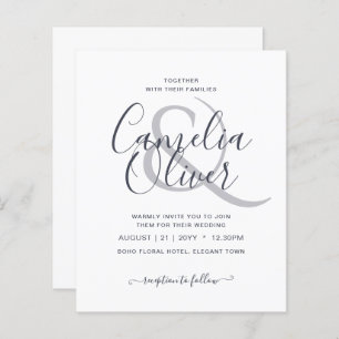 BUDGET Modern Typography Simple Wedding Invitation