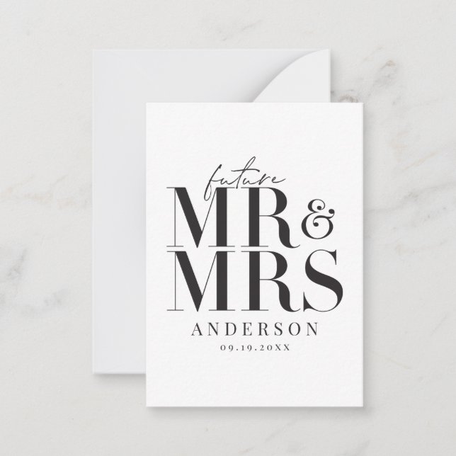 budget Modern typography wedding invitation (Front)