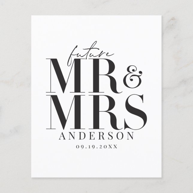 budget Modern typography wedding invitation Flyer (Front)