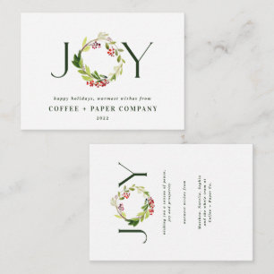 Budget Modern watercolor botanical joy corporate Card