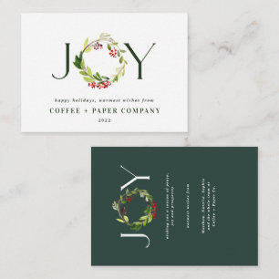 Budget Modern watercolor botanical joy corporate N Card