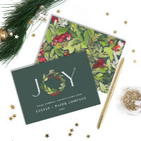 Budget Modern watercolor corporate Christmas card