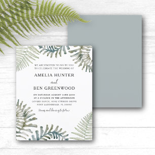 Budget Modern Watercolor Greenery Wedding