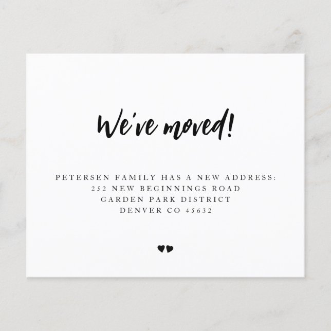 Budget modern we have moved moving announcement (Front)