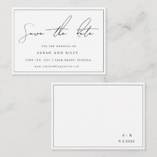BUDGET Modern Wedding Save The Date Invitation